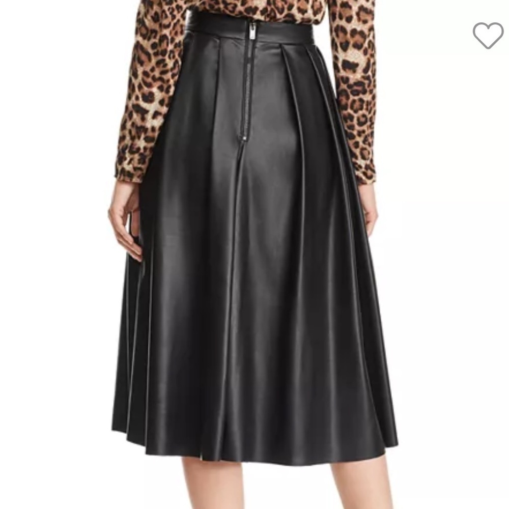 NWT Hudson pleated faux-leather skirt - Picture 2 of 7
